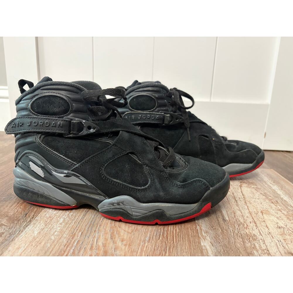 AIR JORDAN 8 VIII RETRO SIZE 8 BLACK GYM RED WOLF GREY 305381-022